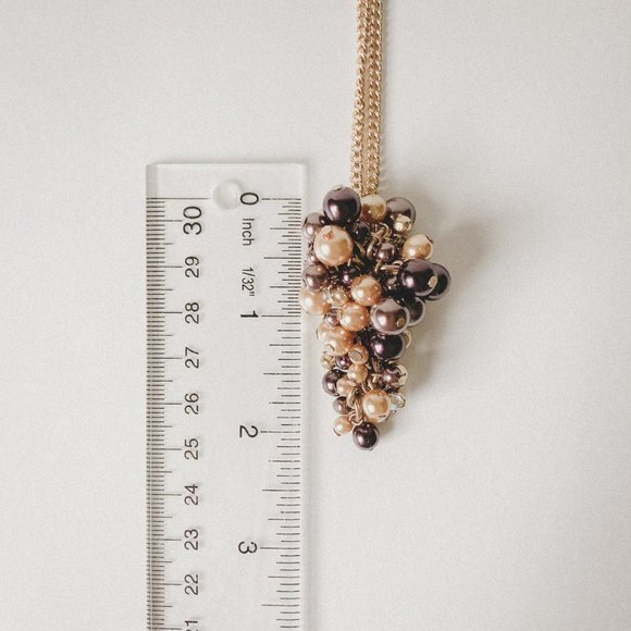 Pearl Grape Bunch Cluster Pendant Chain Necklace - Picture 10 of 10